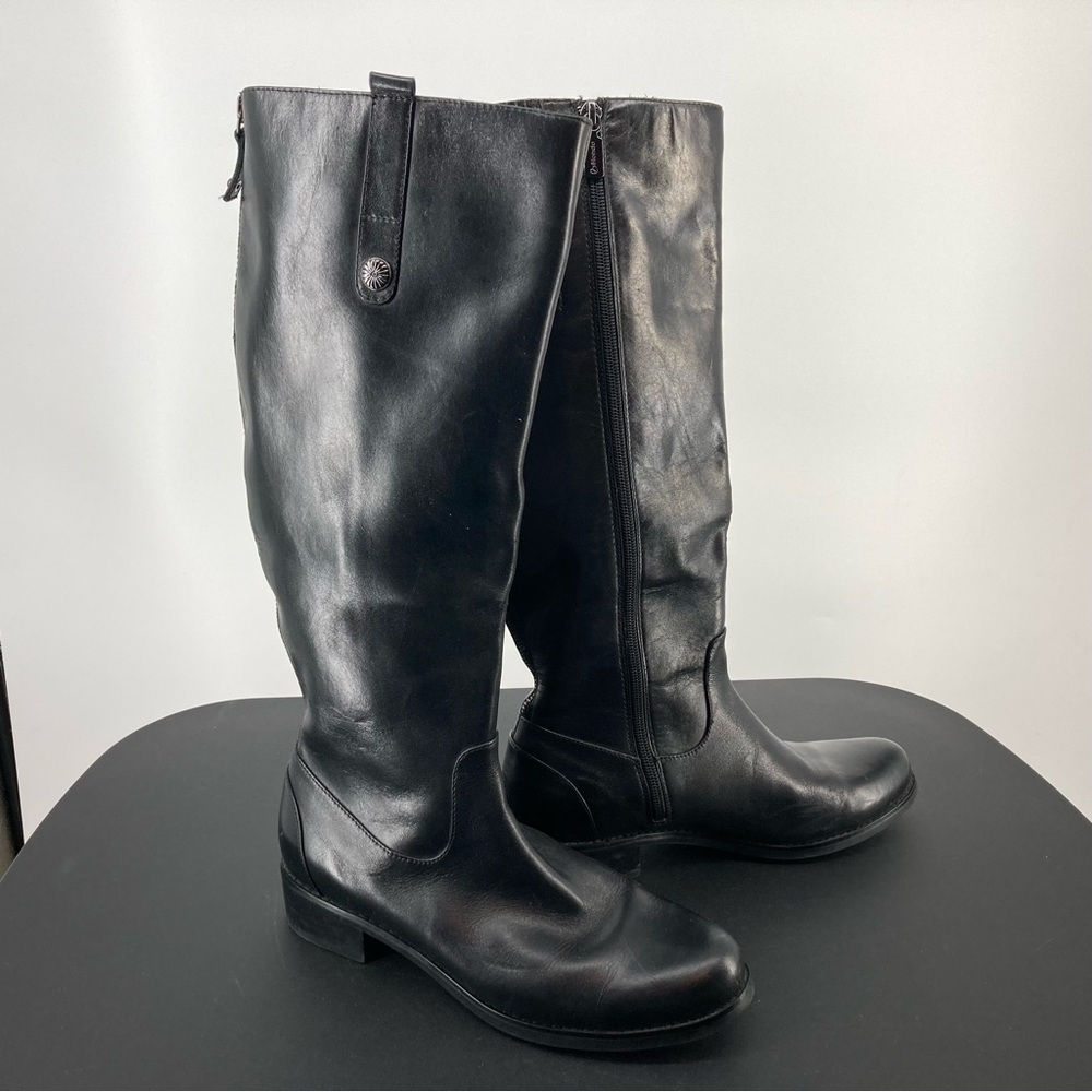 Blondo Women's Size 7 W Tall 16” Waterproof Boots, Black Leather Water Resistant